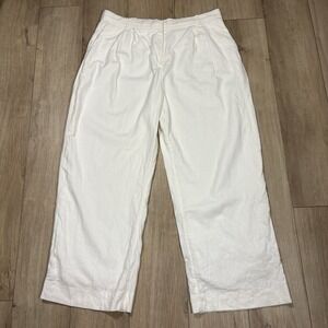 Abercrombie and Fitch Pants Womens XL White Wide Leg Front Pleats Pull on